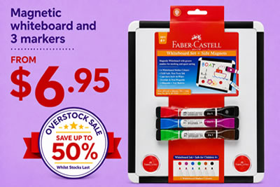 Faber Whiteboard and Markers 50 off