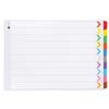Marbig Coloured Dividers A3 1-10Tab Board L/Scape Asst 