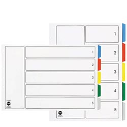 Marbig Multi Coloured A3 PP Dividers 5 Tab Landscape 