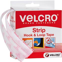 Velcro Strip Hook & Loop 19mmx1.8M White Dispenser 