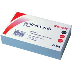Esselte Ruled System Cards 127X76mm (5X3) Blue Pk100