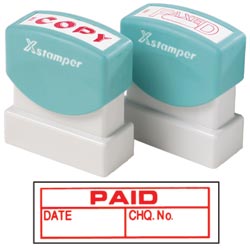 Stamp X-St 1533 Paid/Date/Chq 