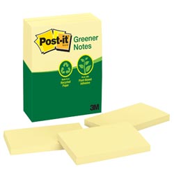 655Rp Post It Pad Yellow Recycled 73mm X 123mm 