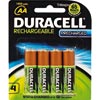 Duracell Rechargable Battery Aa Precharged Card 4 