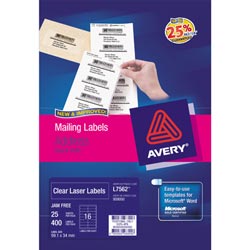 Avery L7562-25 Clear 16Up 