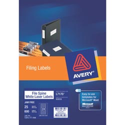 Avery L7170 File Spine 