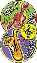 Music Award Stickers 168 pack 5 designs