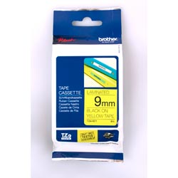 Brother Tze621 Ptouch Tape 9mmx8Mt Black On Yellow Tape