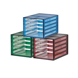 Esselte Filing Drawers 4 Clear Drawers Blue Shell 