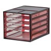 Esselte Filing Drawers 4 Clear Drawers Red Shell 
