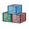 Esselte Filing Drawers 4 Clear Drawers Green Shell 