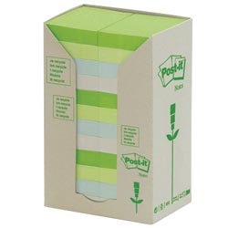 654Rtp Post It Tower 100% Recycled 76X78 Pastel 