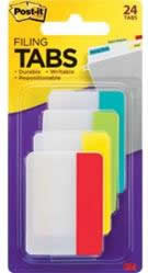 Post-it Durable Index Tab 686-ALYR Aqua, Lime, Yellow, Red 50mm wide