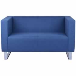 RAPIDLINE RECEPTION CHAIR 2 Seater Lounge Blue Fabric