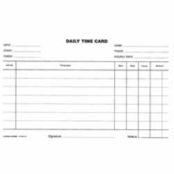 ZIONS DTC SYSTEM CARDDaily Time 5X8Pack of 250