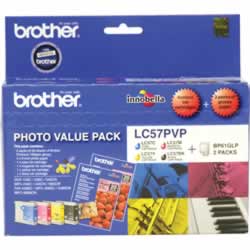 BROTHER LC57PVP INK & PAPER PKPhoto Value Pack - Colour