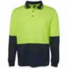ZIONS 3813 SAFETY POLO SHIRT Two Tone Fluoro Long Sleeve 