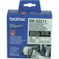 BROTHER LABEL PRINTER ROLLS White Film 29mmx15.24mt 