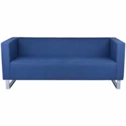 RAPIDLINE RECEPTION CHAIR 3 Seater Lounge Blue Fabric