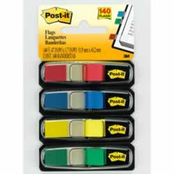 POST-IT 683-4 MINI FLAGS 9.9x43.7mm Red Blue Yellow Green Pack of 140