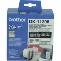 BROTHER LABEL PRINTER LABELS Std Address LGE 38X90mm White Box of 400