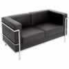 SPACE LOUNGE CHAIR Two Seater Black PU 