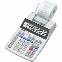 SHARP EL-1750V CALCULATOR 12 Digit. 2 Colour Printer Tax Function
