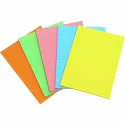 MARBIG WRITING PAD FLURO A5 Assorted 40 Leaf Pack of 10