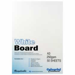 CUMBERLAND WHITE/PASTE BOARD A3 250gsm - 4Sheet Pack of 50