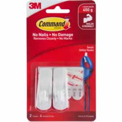 COMMAND 17002 SMALL HOOKSWith Adhesive Pack of 2