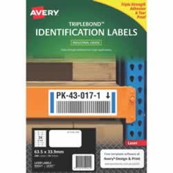 Avery 959221 Triple BondIndustrial Labels WhiteL6141