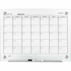 QUARTET INFINITY GLASS BOARD 450x600mm Memo Calendar White 