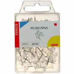 ESSELTE PUSH PINS CLEAR4 X 17mm Pack of 50