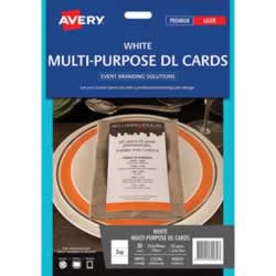 AVERY C32296 MULTIPURP LABEL Multipurp DL Card3up 210x99mm Pack of 10
