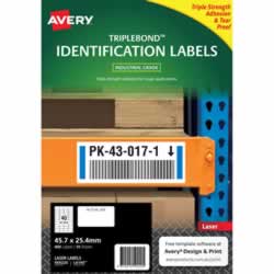 Avery 959220 Triple BondIndustrial Labels WhiteL6140