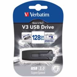 VERBATIM STORE N GO Version 3V3 Flash   USB Drive 128gbGrey