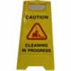 CLEANLINK SAFETY SIGN Cleaning In Progress Yellow 32x31x65cm