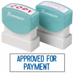 XSTAMPER -1 COLOUR -TITLES A-C1025 Approved For Payment Blue