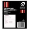 OLYMPIC TELEPHONE MESSAGE PADS 100x120m 50 leaf Pack of 5