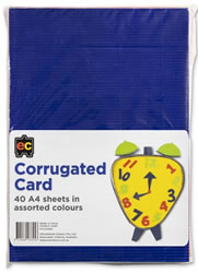 Corrugated Card Assorted Colours A4 Packet 40