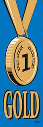 Stickers Sports Rewards VINYL RIBBON Gold - 1
