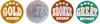 Stickers Sports Rewards - FOIL GLITZ Gold, Silver, Bze, Grt Eff. 40mm