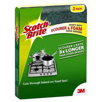 Scotch Brite Sponge Heavy Duty Foam Scrub Pack 2