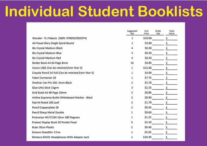 presentation secondary school booklist