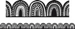 Borders - Black & White Rainbows - Die-Cut (12)