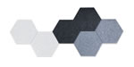 Acoustic Wall Tile SANA Hexagons 300x260mm Assorted ML, SH, FR Pack 6 