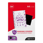 GBC Binding Cover A4 300gsm Leathergrain Pack Of 100 Black
