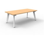 Rapidline Eternity Coffee Table 1200W x 600D x 450mmH Beech Top White Base