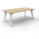 Rapidline Eternity Coffee Table 1200W x 600D x 450mmH Oak Top White Base