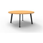 Rapidline Eternity Round Coffee Table 900D x 450mmH Beech Top Black Base
